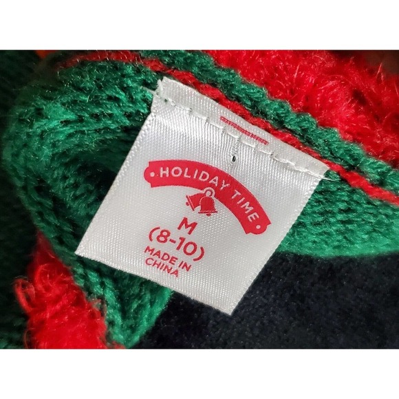 Holiday Times Christmas Green Acrylic Round Neck Long Sleeve Knit Sweater Size M - Picture 9 of 11
